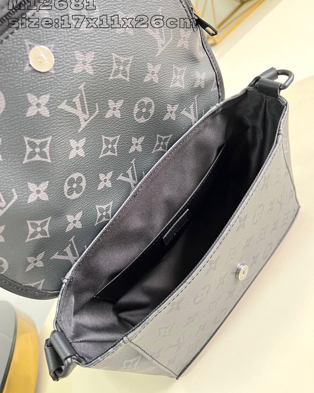 Louis Vuitton Pulse Messenger Bag M12681 - Tonal Black Leather Trim