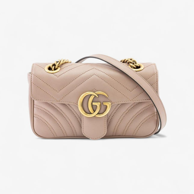 Gucci Marmont Small Matelassé Shoulder Bag 443497 Dusty Pink