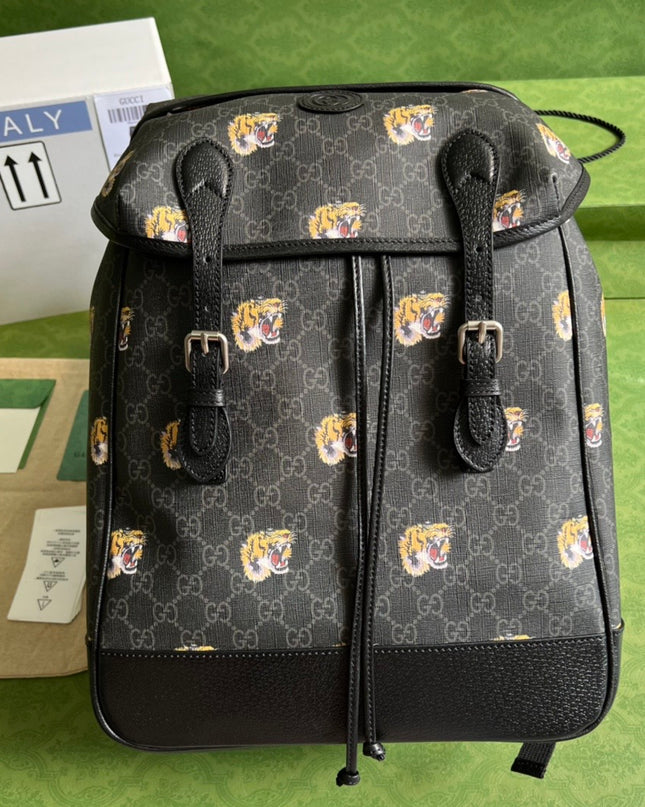 Gucci Medium Backpack With Tiger Print 696013