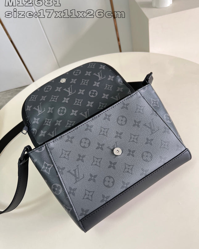 Louis Vuitton Pulse Messenger Bag M12681 - Tonal Black Leather Trim