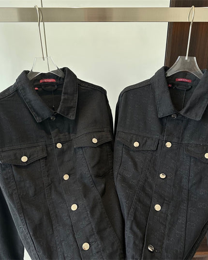 Gucci Black Denim Monogram Jacket (Unisex)