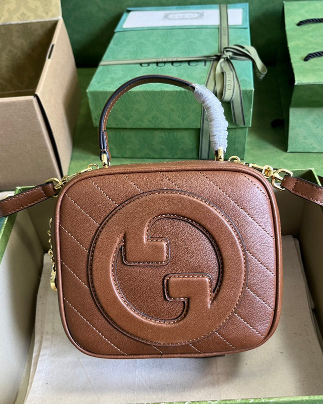 Gucci Blondie Top Handle Bag – Brown Leather 744434
