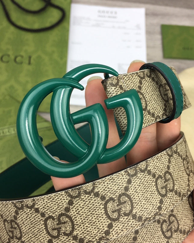Gucci Marmont Thin Belt 414516 – Green Leather Buckle