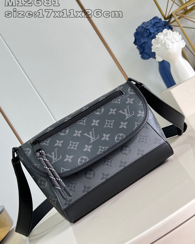 Louis Vuitton Pulse Messenger Bag M12681 - Tonal Black Leather Trim