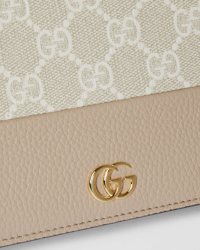 Gucci Marmont Bi-Color Leather Wallet on Chain