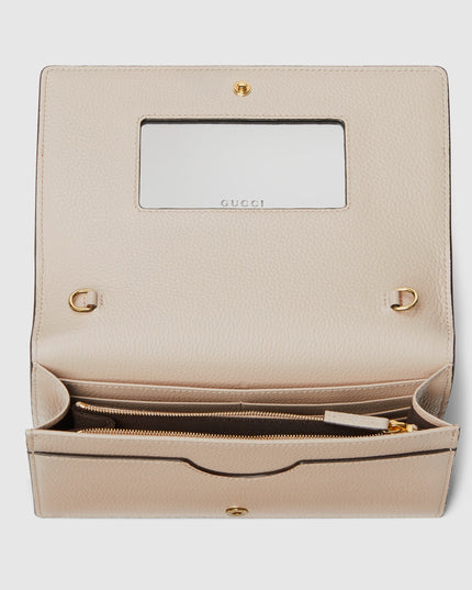 Gucci Marmont Bi-Color Leather Wallet on Chain