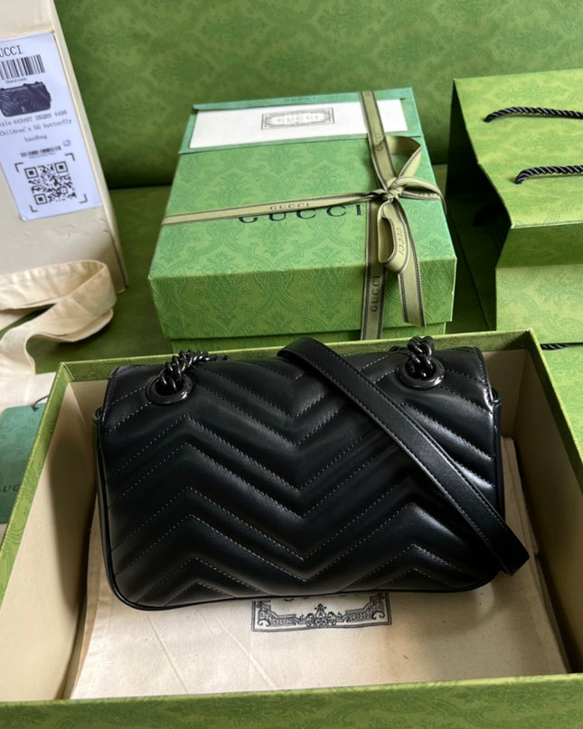 Gucci Marmont Small Shoulder Bag 446744 - Black