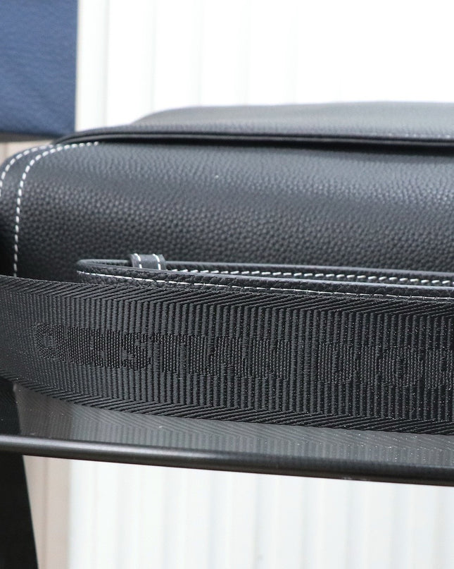 Christian Dior Messenger Bag Black Grained Leather