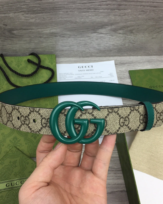 Gucci Marmont Thin Belt 414516 – Green Leather Buckle