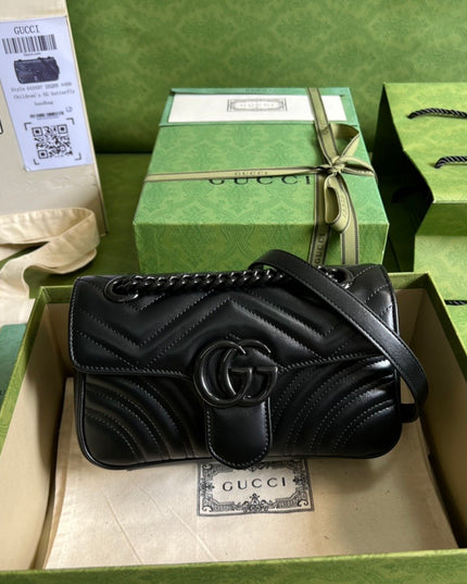 Gucci Marmont Small Shoulder Bag 446744 - Black