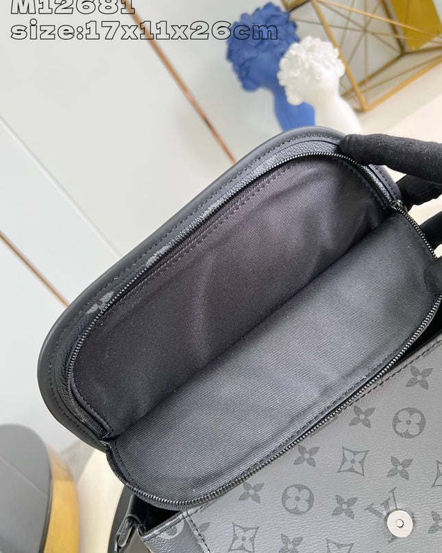 Louis Vuitton Pulse Messenger Bag M12681 - Tonal Black Leather Trim