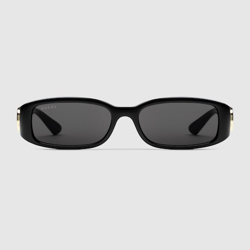 Gucci Interlocking G Rectangular Sunglasses – Shiny Black