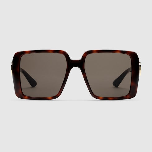 Gucci Interlocking G Oversized Sunglasses – Tortoiseshell Brown