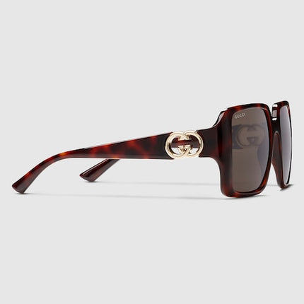 Gucci Interlocking G Oversized Sunglasses – Tortoiseshell Brown