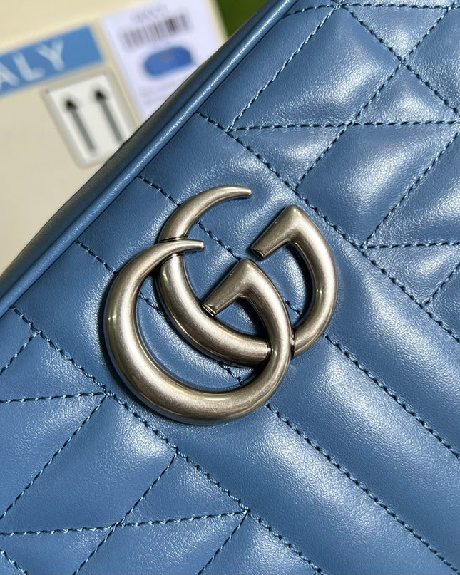 Gucci Marmont Matelasse Shoulder 447632 - Blue