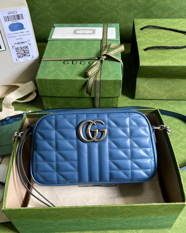 Gucci Marmont Matelasse Shoulder 447632 - Blue