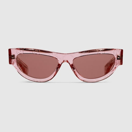 Gucci Cat Eye Sunglasses in Transparent Pink GG Acetate – GG1834S