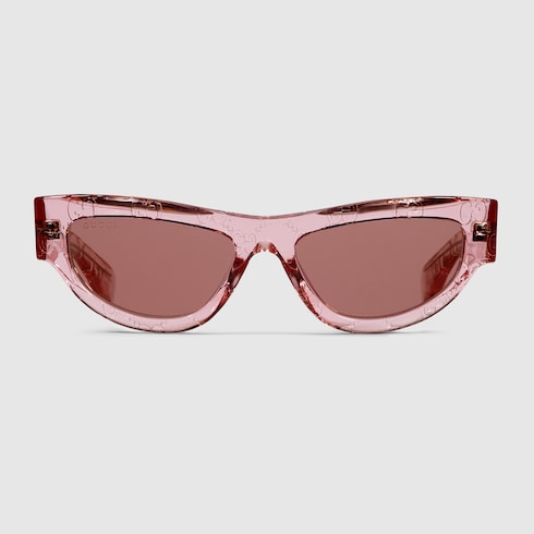 Gucci Cat Eye Sunglasses in Transparent Pink GG Acetate – GG1834S
