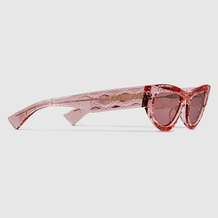 Gucci Cat Eye Sunglasses in Transparent Pink GG Acetate – GG1834S