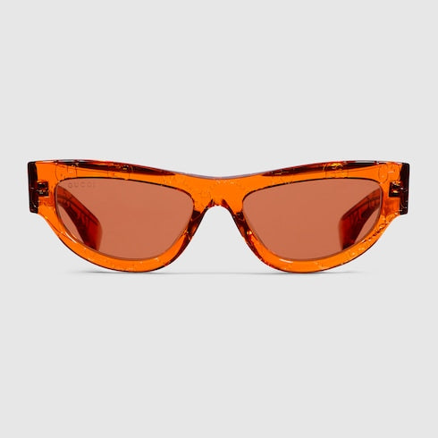 Gucci Cat Eye Sunglasses in Transparent Orange GG Acetate – GG1834S