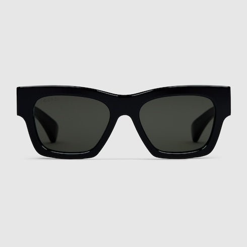 Gucci Rectangular Black Acetate Sunglasses – GG1835S