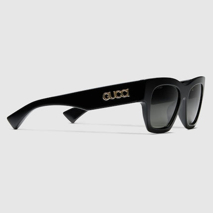 Gucci Rectangular Black Acetate Sunglasses – GG1835S