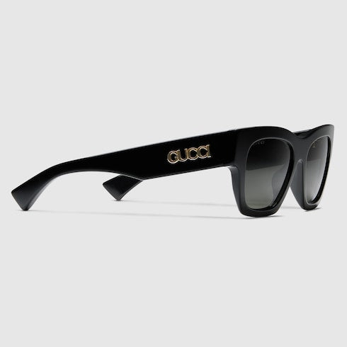 Gucci Rectangular Black Acetate Sunglasses – GG1835S