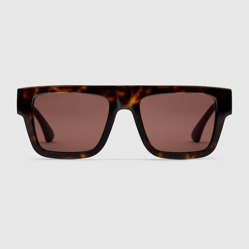 GUCCI GG1868S Square Sunglasses – Tortoiseshell with Blue-Red Temples
