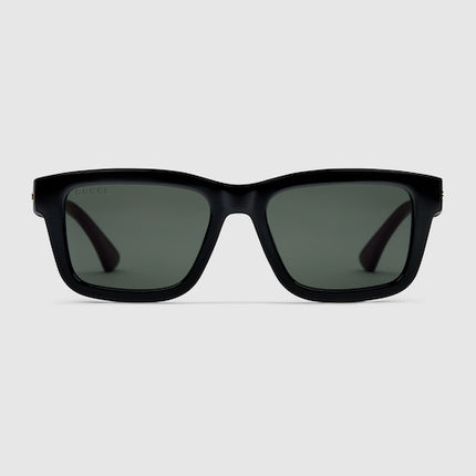 GUCCI GG1869S Rectangular Sunglasses – Black with Web Stripe Temples