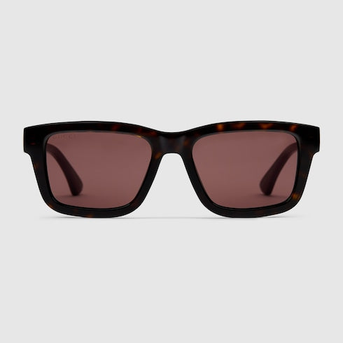 GUCCI GG1869S Rectangular Sunglasses – Tortoiseshell with Web Stripe Temples