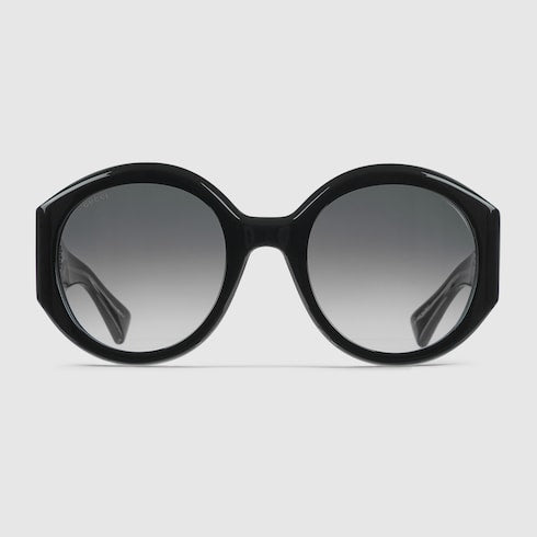 Gucci Round Black Acetate Sunglasses with Rivet Logo – GG2014S