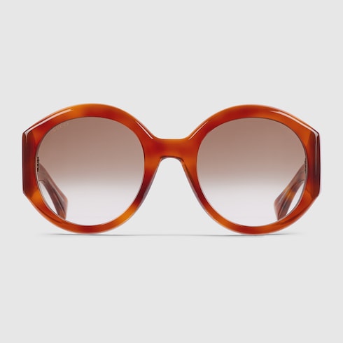 Gucci Round Tortoiseshell Sunglasses with Rivet Logo – GG2014S
