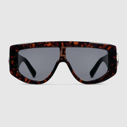 Gucci Tortoiseshell Shield Sunglasses with Double G – GG1950S