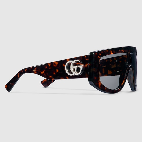 Gucci Tortoiseshell Shield Sunglasses with Double G – GG1950S