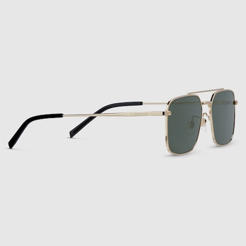 GUCCI GG1957SA Rectangular Sunglasses – Light Gold with Interlocking G