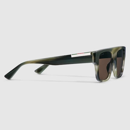 GUCCI GG1960S Sunglasses – Striped Green Tortoiseshell
