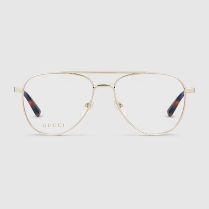 GUCCI GG1962S Aviator Sunglasses – Light Gold Metal