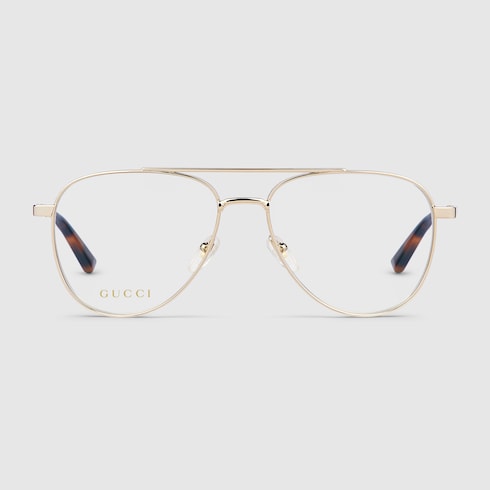 GUCCI GG1962S Aviator Sunglasses – Light Gold Metal