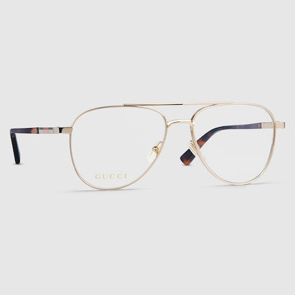 GUCCI GG1962S Aviator Sunglasses – Light Gold Metal