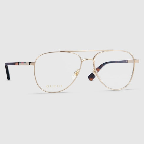GUCCI GG1962S Aviator Sunglasses – Light Gold Metal