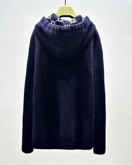 Gucci Wool Zip-Up Hoodie – Midnight Navy