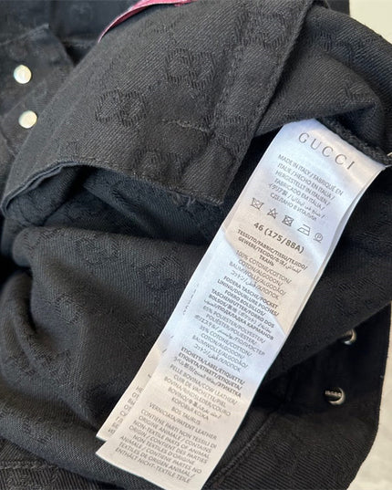 Gucci Black Denim Monogram Jacket (Unisex)