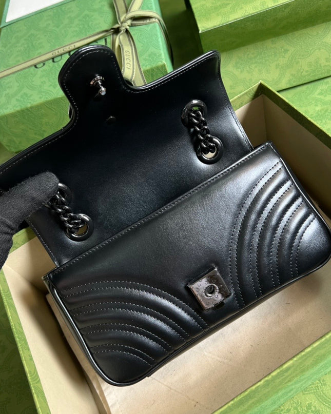Gucci Marmont Small Shoulder Bag 446744 - Black