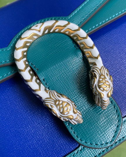 Gucci Dionysus Medium Shoulder Bag in Emerald Green Leather with Enamel Tiger Head