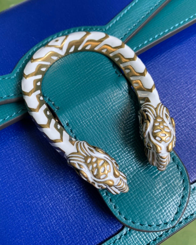 Gucci Dionysus Medium Shoulder Bag in Emerald Green Leather with Enamel Tiger Head