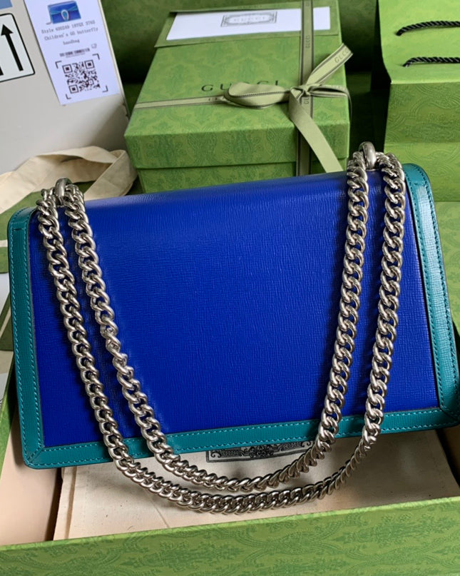 Gucci Dionysus Medium Shoulder Bag in Emerald Green Leather with Enamel Tiger Head
