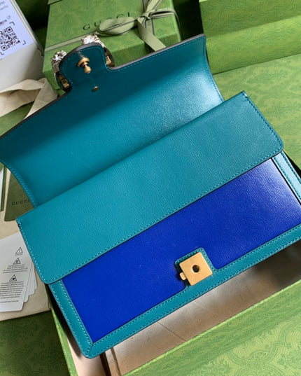 Gucci Dionysus Medium Shoulder Bag in Emerald Green Leather with Enamel Tiger Head