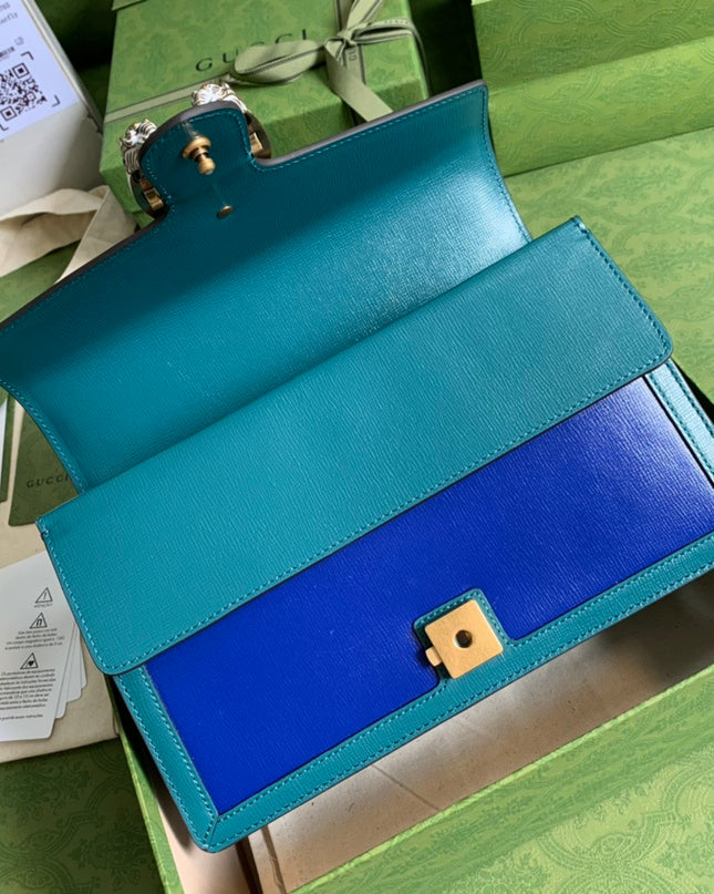 Gucci Dionysus Medium Shoulder Bag in Emerald Green Leather with Enamel Tiger Head