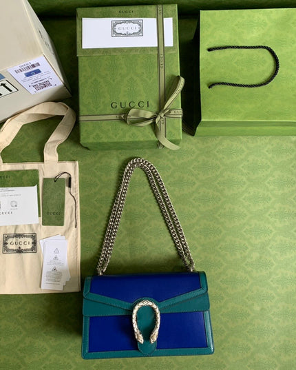 Gucci Dionysus Medium Shoulder Bag in Emerald Green Leather with Enamel Tiger Head