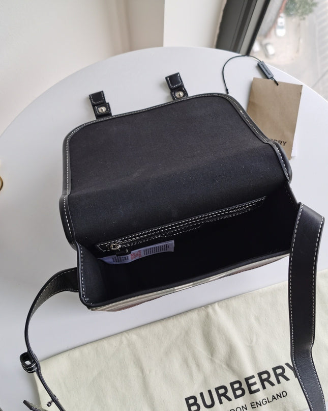 Burberry Check E-Canvas Messenger Bag 80365521